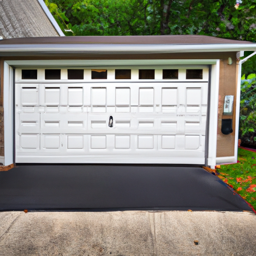 Suburban Hanover, MA home with a closed modern residential garage door and visible hardware in daylight